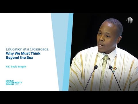 Education at a Crossroads: Why We Must Think Beyond the Box | H.E. David Sengeh